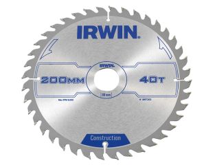 IRWIN® Construction Circular Saw Blade 200 x 30mm x 40T ATB IRW1897202