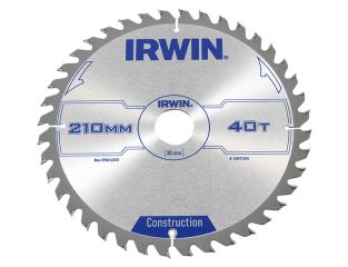 IRWIN® Construction Circular Saw Blade 210 x 30mm x 40T ATB IRW1897204