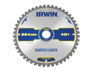IRWIN® Construction Mitre Circular Saw Blade 254 x 30mm x 48T ATB/Neg IRW1897428