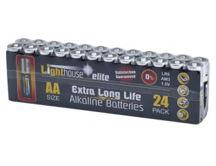 Lighthouse AA LR6 Alkaline Batteries 2400 mAh (Pack 24) L/HBATAA24