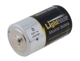 Lighthouse D LR20 Alkaline Batteries 14800 mAh (Pack 2) L/HBATD