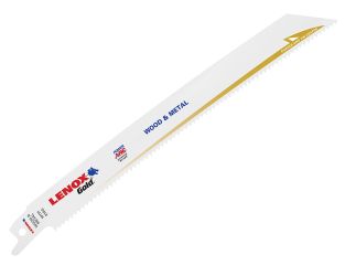 LENOX 810GR Gold® Metal Cutting Reciprocating Saw Blades 200mm 10 TPI (Pack 5) LEN810GR