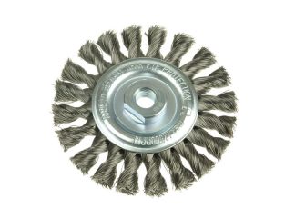 Lessmann Knot Wheel Brush 115 x 14mm 22.2mm Bore, 0.50 Stainless Steel Wire LES472811