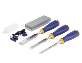 IRWIN® Marples® MS500 ProTouch™ All-Purpose Chisel Set, 3 Piece + Sharpening Kit MARS500S3SS