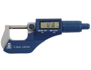 Moore & Wright MW200-01DBL Digital External Micrometer 0-25mm/0-1in 0.001mm/.00005in MAW20001DBL