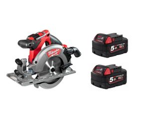 Milwaukee M18 Fuel 18v Brushless 165mm Circular Saw and 2 x 5ah Batteries