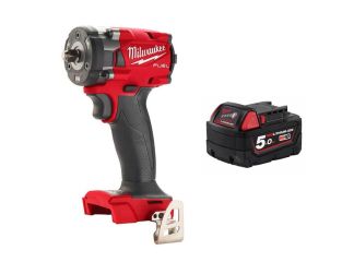Milwaukee M18 Fuel 18v 3/8" Compact Impact Wrench W/Friction Ring with 1 x 5ah Battery