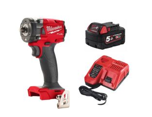 Milwaukee M18 Fuel 18v 3/8" Compact Impact Wrench W/Friction Ring with 1 x 5ah Battery & Charger