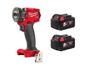Milwaukee M18 Fuel 18v 3/8" Compact Impact Wrench W/Friction Ring with 2 x 5ah Battery