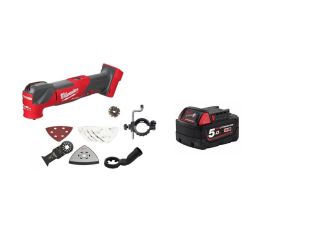 Milwaukee M18 Fuel 18v Brushless Mulit Tool with Accessories & 18v 5ah Battery