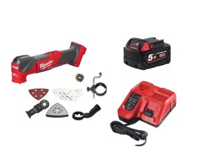 Milwaukee M18 Fuel 18v Brushless Mulit Tool with Accessories, 5ah Battery & Charger