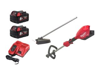 Milwaukee M18 Fuel Outdoor Power Head with QUIK-LOK and Line Attachment with 2 x 5ah Batteries & Charger
