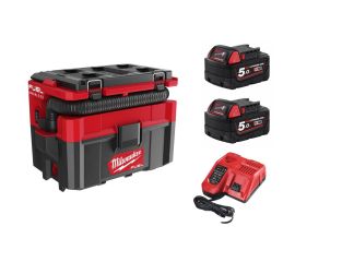Milwaukee M18 FPOVCL-0 FUEL™ PACKOUT™ Wet & Dry Vacuum 18V 4933478187 with 2 x 5ah Batteries & Charger