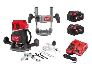 Milwaukee M18 18v Brushless 12mm Router Kit Machine Only with 2 x 5ah Batteries & Charger