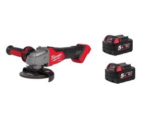 Milwaukee M18 Fuel 18v 115mm Brushless Angle Grinder with Slide Switch with 2 x 5ah Battery