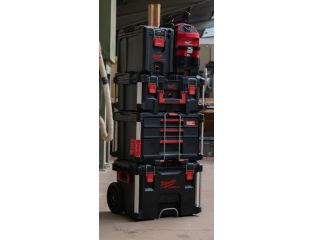 Milwaukee PACKOUT KIT 6 with PACKOUT Large Case, 2+1 Drawer Case, Compact Case and Open Tote Bag
