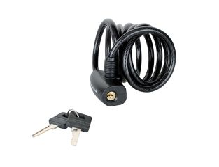 Master Lock Black Self Coiling Keyed Cable 1.8m x 8mm MLK8126E