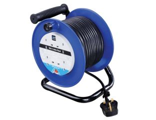 Masterplug Heavy-Duty Cable Reel 240V 13A 4-Socket Thermal Cut-Out 30m MSTLDCT30134