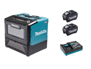 Makita 40/80V Cordless XGT Microwave, 2 x 40v 5ah Batteries and Charger