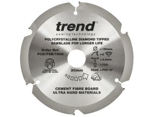 Trend Fibreboard Saw Blade PCD 190x30x6T PCD/FSB/1906
