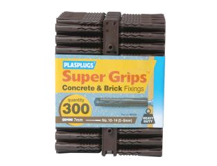 Plasplugs BP 539 Solid Wall Super Grips™ Fixings Brown (300) PLABP539