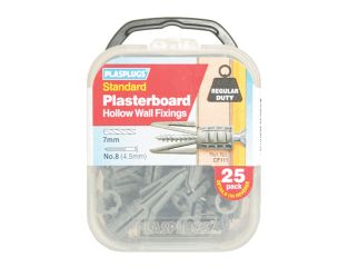 Plasplugs CF 111 Standard Plasterboard Fixings Pack of 25 PLACF111