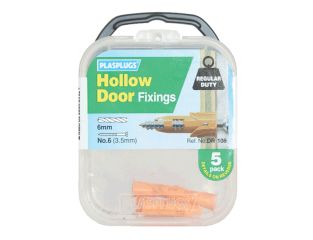Plasplugs DR 106 Hollow Door Fixings (5) PLADR106