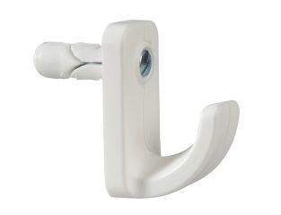 Plasplugs White Single Hollow Door Hook Pack of 1 PLAHW124