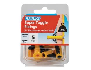 Plasplugs Super Toggle Fixings Pack 5 PLAHWST005
