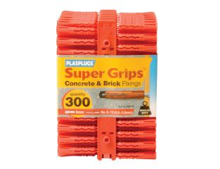 Plasplugs RP 187 Solid Wall Super Grips™ Fixings Red (300) PLARP187