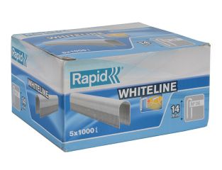 Rapid 36/14 14mm DP x 5m White Staples Box 5 x 1000 RPD3614W