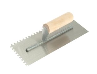 R.S.T. Notched Trowel 6mm Square Notches Wooden Handle 11 x 4.1/2in RST153DS