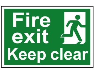 Scan Fire Exit Keep Clear - PVC 300 x 200mm SCA1513