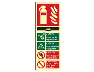 Scan Fire Extinguisher Composite CO2 - Photoluminescent 75 x 200mm SCA1592