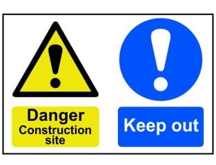 Scan Danger Construction Site Keep Out - PVC 600 x 400mm SCA4005