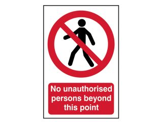 Scan No Unauthorised Persons Beyond This Point - PVC 400 x 600mm SCA4053
