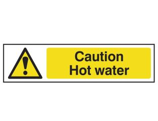 Scan Caution Hot Water - PVC 200 x 50mm SCA5116