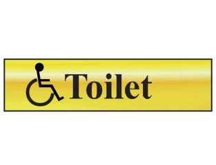 Scan Disabled Toilet - Polished Brass Effect 200 x 50mm SCA6004