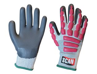 Scan Anti-Impact Latex Cut 5 Gloves - M (Size 8) SCAGLOAIM