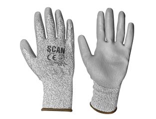 Scan Grey PU Coated Cut 3 Gloves - XL (Size 10) SCAGLOCUT3XL