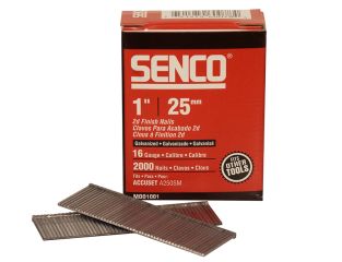 Senco Straight Brad Nails Galvanised 16G x 25mm (Pack 2000) SENRX13EAA