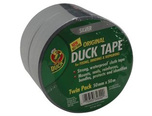 Shurtape Duck Tape® Original 50mm x 50m Silver (Twin Pack) SHU211115