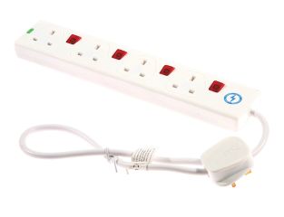 SMJ Extension Lead 240V 4-Way 13A Surge Protection Switched 0.75m SMJS4WISP