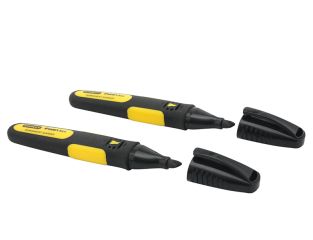 Stanley Tools Chisel Tip Marker Black (Pack 2) STA047314