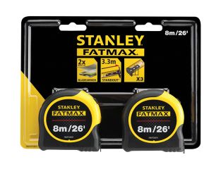 Stanley Tools FatMax® Classic Tape Twin Pack 8m/26ft (Width 32mm) STA581558