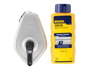 IRWIN® STRAIT-LINE® Aluminium 30m Chalk Line & Blue Chalk Pack STL10507683