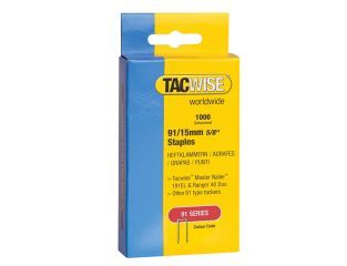 Tacwise 91 Narrow Crown Staples 40mm - Electric Tackers Pack 1000 TAC0768