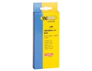 Tacwise 180 18 Gauge 20mm Nails Pack 1000 TAC0360