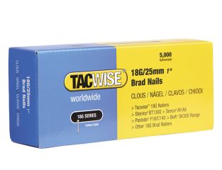 Tacwise 18 Gauge 25mm Brad Nails Pack of 5000 TAC0396