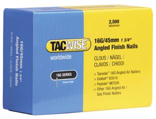 Tacwise 16G Angled Finish Nails63mm for DC618K (Pack 2500) TAC0773